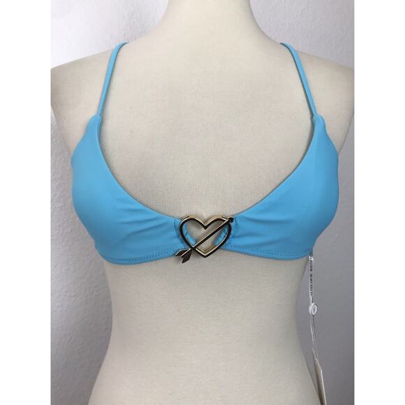 White Fox Swim Arrow To My Heart X Back Bikini Top Swimwear - Picture 2 of 7